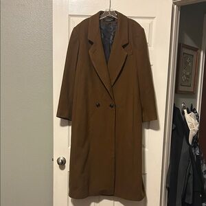 Adolfo Women's Brown Trench Coat 100% Wool.